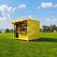Kiosque conteneur café de 10 pieds, mini, pop-up, prêt à l'emploi, avec cuisine complète moderne, pour usage extérieur en centre commercial et immeuble de bureaux