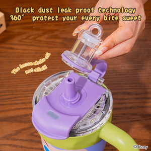 Botella de Agua de Acero Inoxidable de 27 oz con Diseño de Dibujos Animados de <span class=keywords><strong>Disney</strong></span>, con Tapa, Asa, Pajita y Compartimento para Té, Ideal para Regalos y Viajes - Product Image 6