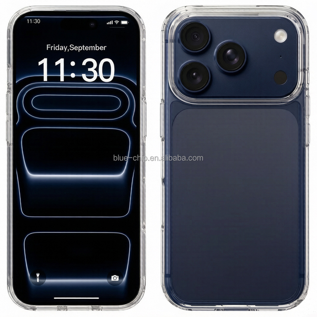 Yanchentian Minimalist Clear Hard Phone Case for iPhone 17/16/15, Transparent Ultra-Thin Protective Cover with Shockproof Bumper