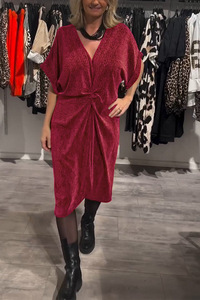 Vestido Midi Brillante con Cuello en V, Casual, <span class=keywords><strong>para</strong></span> Mujer, Primavera-Verano - Product Image 6