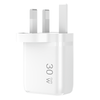 Chargeur mural double port PD Type-C 30W GaN, prise EU UK AU, charge super rapide, protection OTP pour téléphones mobiles et tablettes
