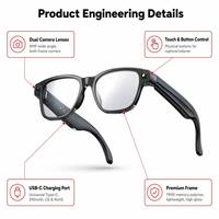 Gafas Inteligentes con Cancelación de Ruido y Traducción en Tiempo Real con IA, Video 1080P, Resistentes al Agua IP65, Reconocimiento Automático de Voz, Gran Venta 2026