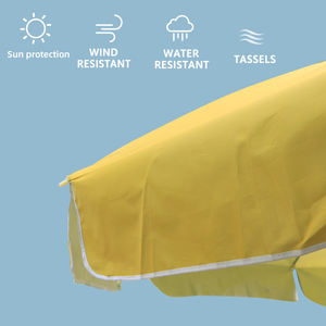 Sombrilla de playa de 2,5 m de alta calidad con borlas, silla de Playa Blanca y Amarilla y juego de sombrilla para hoteles - Product Image 2