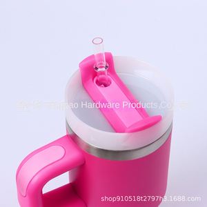 Tasse isotherme personnalisée en acier inoxydable 304 de 14 oz grande capacité, sans BPA, avec poignée pour voiture, avec paille – Cadeau promotionnel - Product Image 4