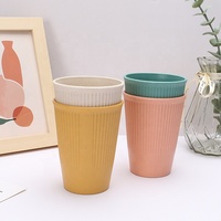 4 pièces de paille de blé respectueux de l'environnement, tasse à boire réutilisable, indéchirable avec Logo, nouveauté