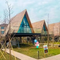 Villa préfabriquée en bois, pliable et détachable, de forme triangulaire, design écologique, maison modulaire en conteneur