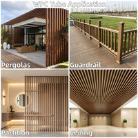 Profilé Co-extrudé en Bois Plastique Composite (WPC) 50*50 100*50 pour Façade Extérieure, Cloison et Pergola