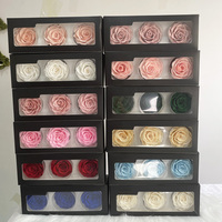Vente en gros de têtes de roses naturelles séchées et préservées de 7-8 cm, arrangements floraux en boîte ETERNAL pour Pâques, la Saint-Valentin, la remise des diplômes