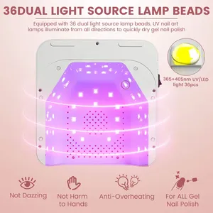 36LEDS Nail <b>Lamp</b> Rechargeable UV LED Drying <b>Lamp</b> With Fast Drying <b>Wireless</b> Nail <b>Lamp</b> for Curing All Gel With Timer Auto Sensor - Product Image 4