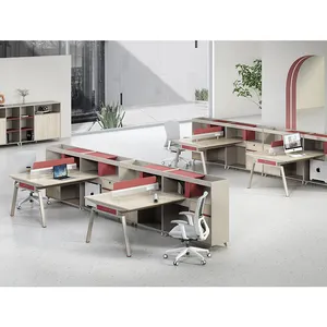 Yeni tasarım bilgisayar masaları fabrika toptan ofis masası yüksek kalite Modern ofis köşe masa masa ile dosya dolabı tasarım