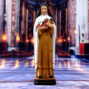 Statua <span class=keywords><strong>Religiosa</strong></span> in Resina di Santa Teresa con Bouquet di Fiori, Decorazione da Tavolo per <span class=keywords><strong>la</strong></span> Casa - Product Image 2