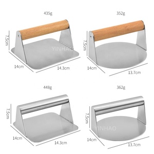 Presse à hamburgers professionnelle avec logo personnalisé, fabricant de galettes de hamburgers, presse à hamburgers en acier inoxydable 304, presse à hamburgers écrasés - Product Image 2