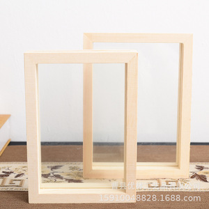Solid Wood Photo <b>Frame</b> Rectangular Pine Natural Color Tabletop Display DIY Ornament - Product Image 2