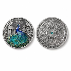 Moneda Conmemorativa Personalizada 3D de Alta Relieve de la Diosa <span class=keywords><strong>Griega</strong></span> <span class=keywords><strong>Hera</strong></span>, Moneda de Desafío de la Reina Pavona en Bronce Antiguo para Regalo de Lujo - Product Image 2