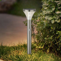 Lampe solaire LED extérieure étanche en acier inoxydable pour jardin, pelouse, patio et allée, 600 lm