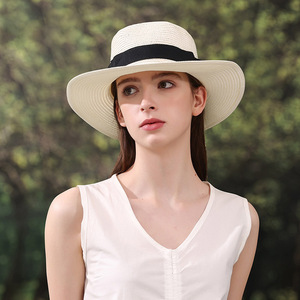 Go Party Chapeaux de protection solaire à large bord Chapeau d'herbe en papier respirant Rapide pliable Roll up Summer Beach Floppy Straw <span class=keywords><strong>Hats</strong></span> - Product Image 1