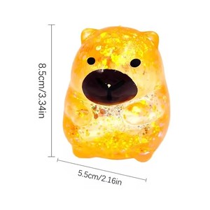 Creative Capybara <b>Squishy</b> Squeeze Water Piggy Anxiety Relief Stress-Relief Decompression Plastic Gold Powder Molasses Party Toy - Product Image 6