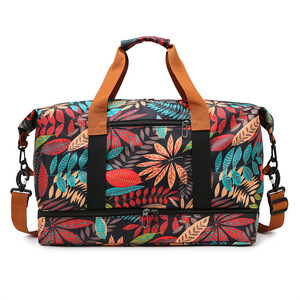 Nouveau sac de voyage imprimé grande capacité avec séparation humide/sec, sac de sport et de gym avec compartiment à chaussures indépendant, décontracté pour l'entraînement - Product Image 2