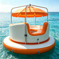 Bateau Donut Gonflable Électrique Anti-UV à Prix Abordable avec Pare-Soleil pour Loisirs Nautiques de Luxe et Salon Flottant