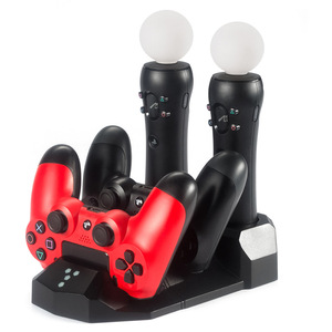 בקר PS4 4 ב-1 PS MOVE VR תחנת עגינה לטעינה מהירה עבור PS4 מעמד מטען כפול עבור PS4 Slim Pro