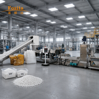 Granulateur-compacteur de film LLDPE Fosita 200 kg/h avec PLC et moteur, conception à vis simple, puissance 55 kW, coupeur à anneau d'eau automatique