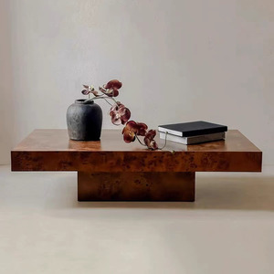 Ý Thiết kế Retro ánh sáng sang trọng wabi-sabi phong cách rắn gỗ cây vỏ cây bàn cà phê nhỏ bên bảng thiết lập cho phòng khách - Product Image 2