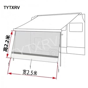 TYTXRV UV Blocker Motorhome <span class=keywords><strong>Camping</strong></span> Trailer Canopy Shelter W2.5 * H2.2MSun Shade Brown Mesh Rv Side Auvent Sunshade tissu - Product Image 6