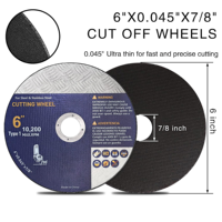 Disque de découpe abrasif OEM haute performance, à maille simple, renforcé, à liant résineux, pour meuleuse d'angle (3 à 9 pouces)