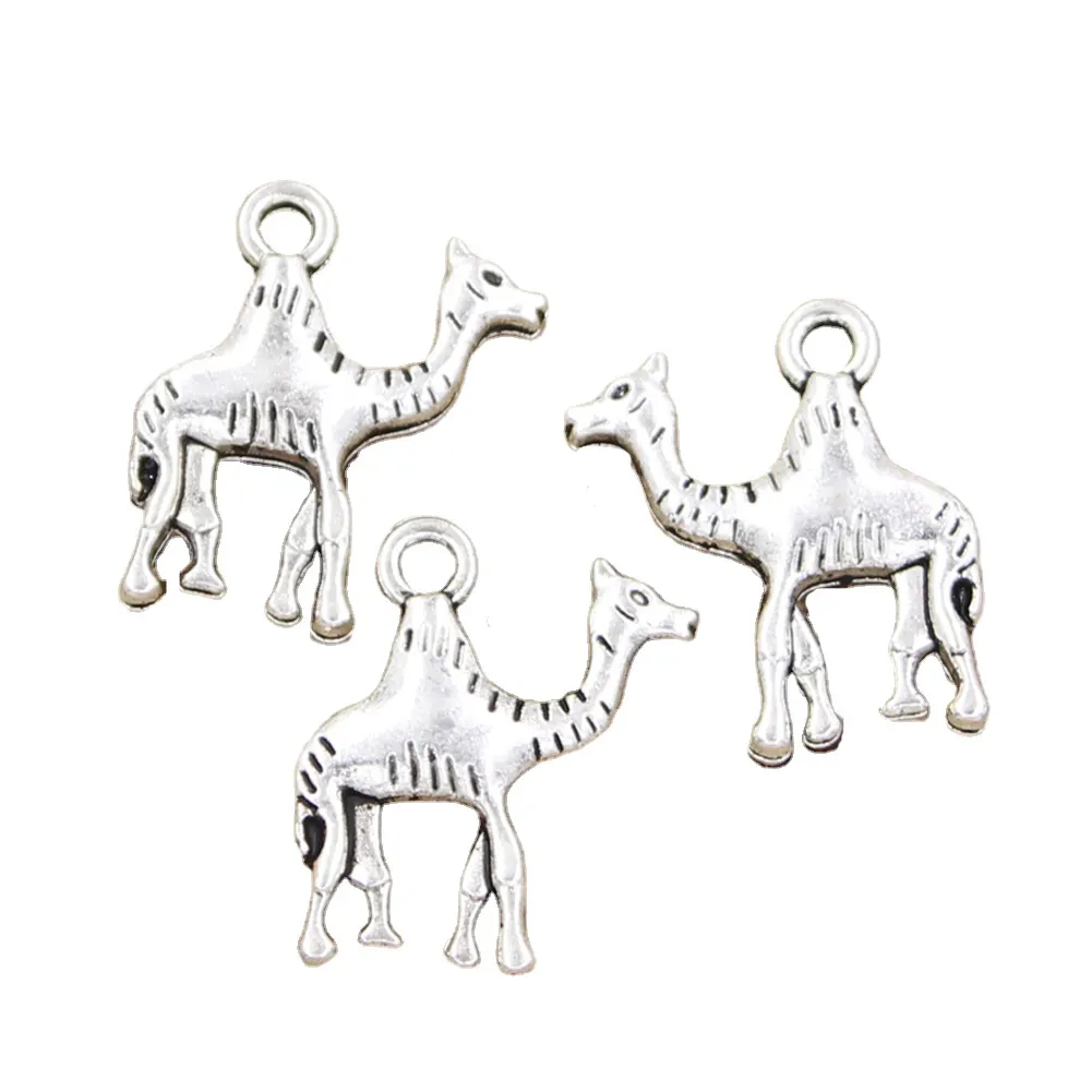 Charmes désert chameau 22x20mm fait à la main ajustement, pendentifs de couleur argent tibétain Vintage, bricolage pour Bracelet collier