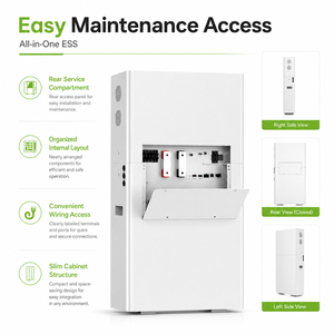 Système de stockage d'énergie tout-en-un haute puissance 12 kW 16 kWh avec double MPPT pour les fournisseurs de stockage d'énergie résidentielle - Product Image 5