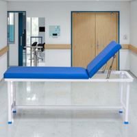 Lit d'hôpital en métal avec section arrière réglable pour examen médical
