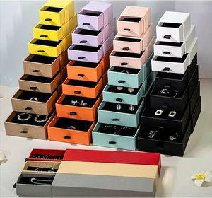 Caja de Joyería con Cajón Deslizable y Logotipo Personalizado, Caja de Almacenamiento de Varios Tamaños, Cajas de Papel para Empaque de Joyería para Anillos, Aretes, Collares, Regalos - Product Image 1