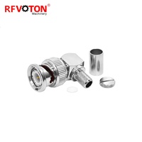 Connecteurs mâles bnc nickelés connecteurs rf sertissage à angle droit pour câble coaxial h155 WTR240