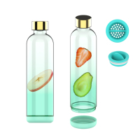2023 dernière bouteille d'eau infuseur de 1 litre en plastique sans BPA couvercle étanche marqueur de temps thermique jus de fruits réutilisable Sport Logo