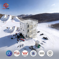 Casa Contenedor Plegable Resistente al Viento, Estructura de Acero Robusta, Oficina Móvil Prefabricada para Proyectos en Zonas Costeras