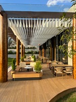 Planches de terrasse en WPC résistantes aux UV pour extérieur, écologiques, emboîtables, anti-humidité, ignifuges, modernes pour jardin