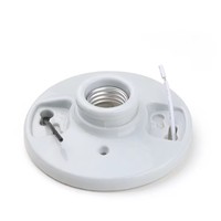 Douille de lampe E27 en porcelaine blanche personnalisée avec interrupteur à tirette, prise à vis 250V, cordon, utilisation intérieure/extérieure, CE ROHS, directement de l'usine