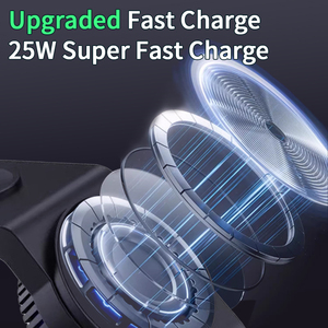 Station de charge magnétique sans fil professionnelle tout-en-un QI2.2, charge rapide 33,5 W, support de bureau pour téléphone portable, écouteurs et montre - Product Image 3