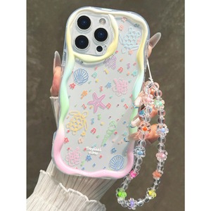 Custodia per cellulare INS lucida e colorata a forma di tartaruga marina <span class=keywords><strong>con</strong></span> catena per <span class=keywords><strong>iPhone</strong></span> <span class=keywords><strong>11</strong></span>, 16 Pro, 17, 18 Pro Max, <span class=keywords><strong>cover</strong></span> posteriore a conchiglia color crema - Product Image 3