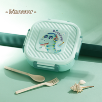Op maat gemaakte babyblauwe Japanse bento box, vaatwasserbestendig, 1300ml, BPA-vrij, lekvrij, magnetronbestendig, kinderlunchbox met bestek