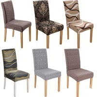 Housse de chaise de salle à manger Kongyu Home Textiles en Spandex extensible, imprimé Damas Baroque, ajustement universel élastique, vente en gros