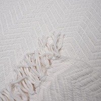 Couverture en fil de velours rond super doux, tapis à franges longues tissé en jacquard chevron pour la décoration de la maison, du canapé et de l'hôtel