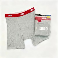Boxers de sport pour hommes, sous-vêtements élastiques anti-frottement, ceinture imprimée personnalisée, lot de 2