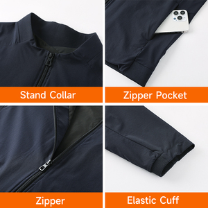 Áo khoác nylon thoáng khí có thể tùy chỉnh logo, size lớn dành cho nam, mùa thu, thể thao ngoài trời, chạy bộ, tập luyện, thể thao trang trọng, có khóa kéo - Product Image 4