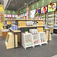 Présentoir promotionnel universel personnalisé à double face, multi-niveaux, en forme de gondole, pour cosmétiques en magasin, avec poches de rangement