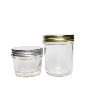 Không có không khí 4oz 8oz 12oz 16oz Tamper <span class=keywords><strong>Mason</strong></span> trong suốt trứng cá muối lọ thủy tinh với kim loại vít nắp cho bảo quản - Product Image 3