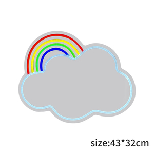 43*32 ס "מ קשת ענן מראה ניאון סמל קיר צבעוני חמוד סימן לקישוט החדר מופעל על ידי usb - Product Image 6