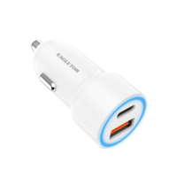 Chargeur de voyage portable rapide USB avec LED 38W, ensemble de chargeurs de voiture avec câble de type C, chargeurs de téléphone de voiture rapides