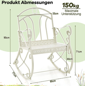 كرسي باباسان عصري من sunnyleel مقعد فناء حديدي هزاز الربيع من Niceway المنزل - Product Image 2