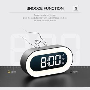 <b>LED</b> Smart Table Alarm <b>Clock</b> Rechargeable Night Light Electronic Movement Snooze Music Functions Touch Control Home Outdoor - Product Image 3